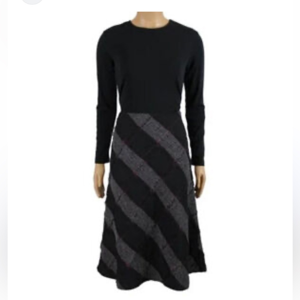 Denver Hayes Textured Midi Skirt | Black Fringe Knit |Vintage vibe
